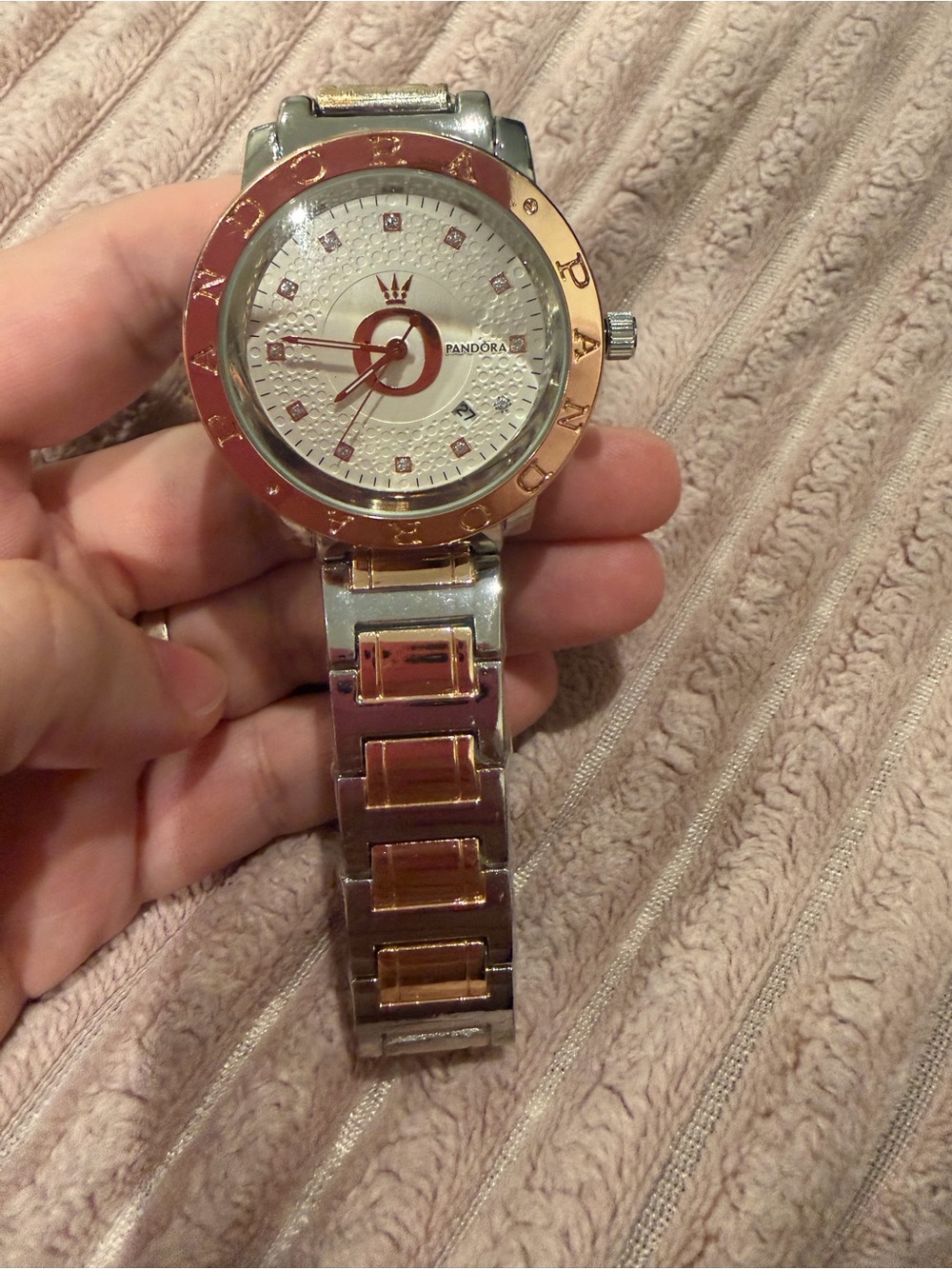 New Pandora Two-Tone Silver and Rose Gold Bracelet Watch
